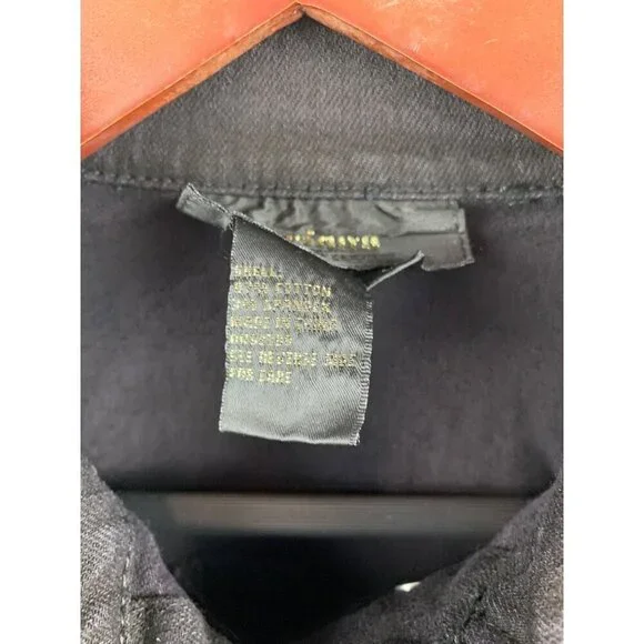 Twisted London Womens Black Denim Jacket With Lace Trim Size S - Picture 5 of 7